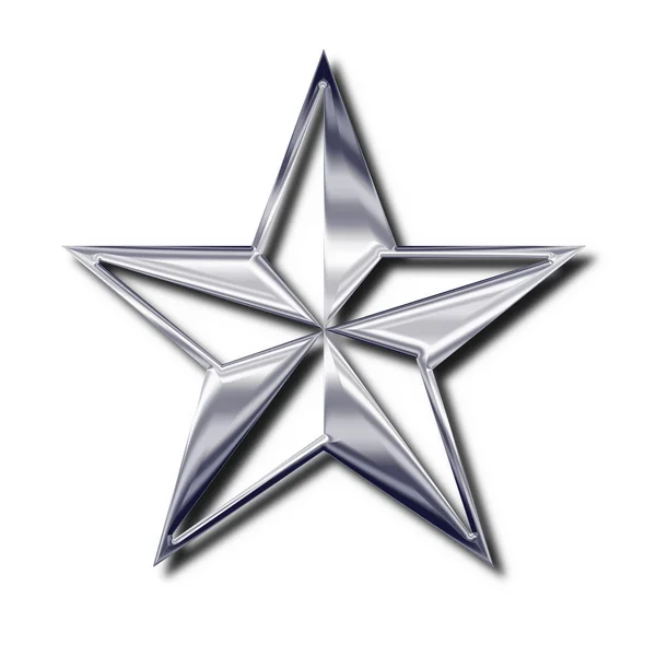 Stříbrná hvězda symbol — Stock fotografie