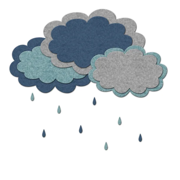 Felt rainy clouds illustration — Stock Photo, Image