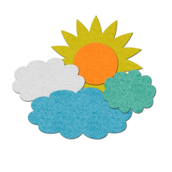 Felt sun and clouds illustration — Stock Photo, Image