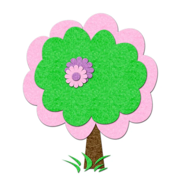 Frühlingsbaum aus Filz — Stockfoto