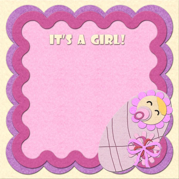 "Это девочка! " поздравительная открытка — стоковое фото