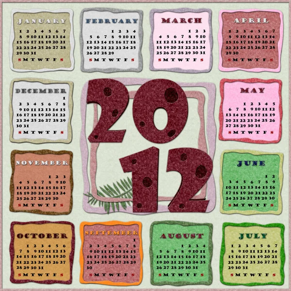 Kalender för 2012 — Stockfoto