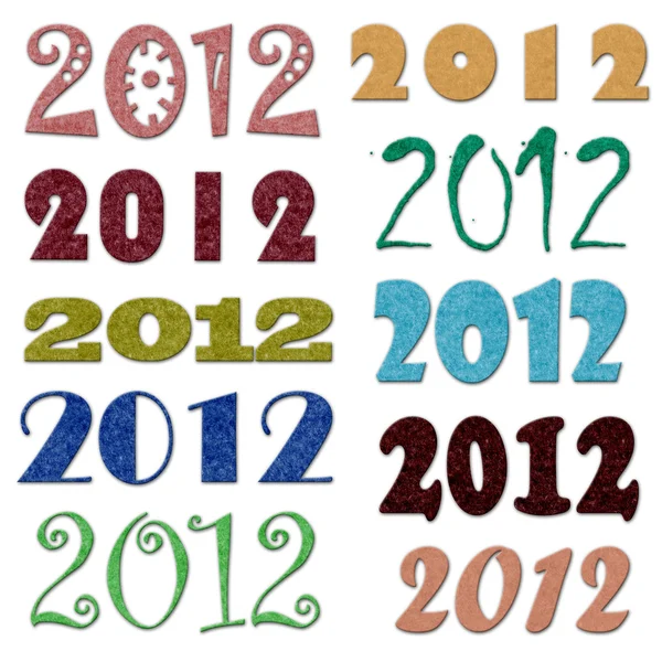 Sada různých plstěný 2012 symbolů — Stock fotografie