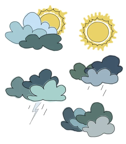 Ilustración de diferentes condiciones climáticas — Foto de Stock