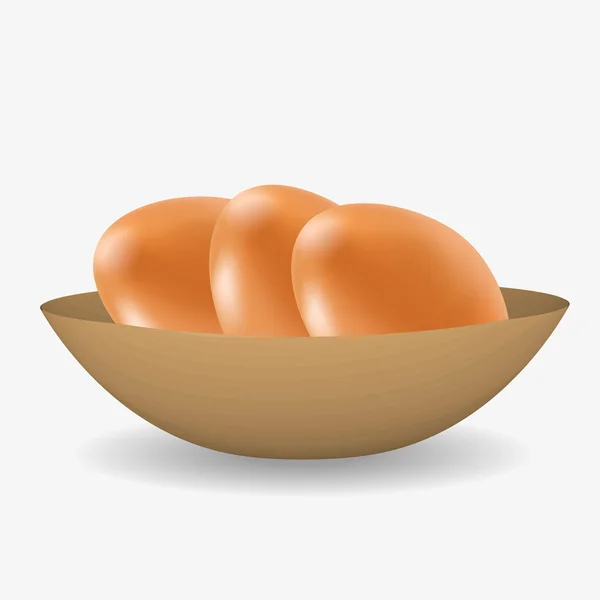 プレート上のベクトルの卵 — ストックベクタ