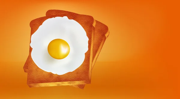 Stekta ägg med bröd — Stock vektor