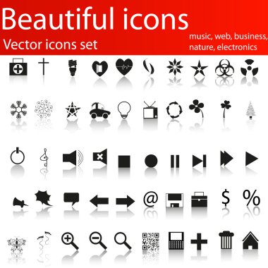 Vector icons set clipart