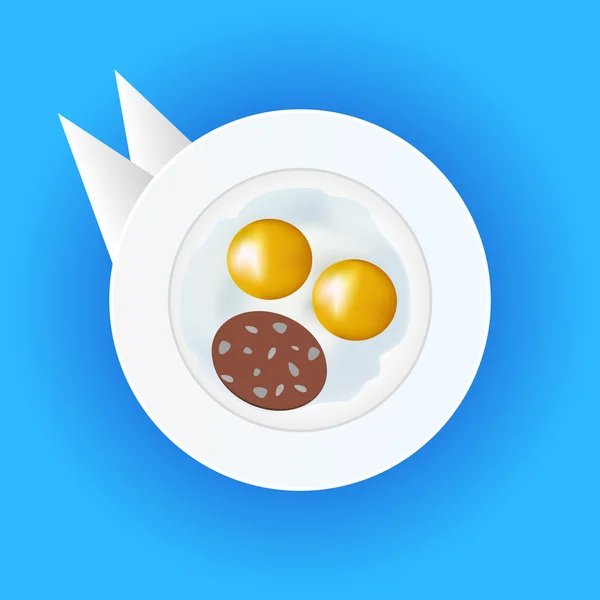 Huevos y salchichas en un plato — Archivo Imágenes Vectoriales