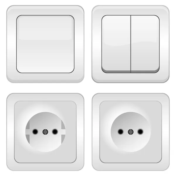 Sockets and switches — Stock Vector