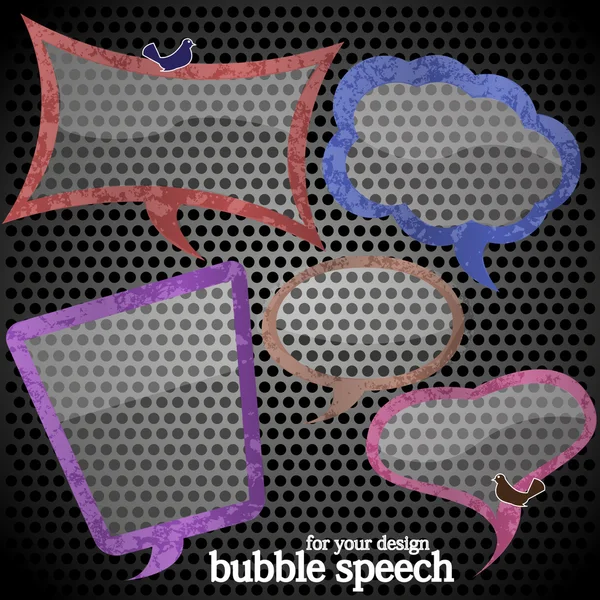 Discurso de burbuja de vidrio vectorial en una placa de metal — Vector de stock