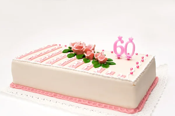 Торт на день рождения марципана — стоковое фото