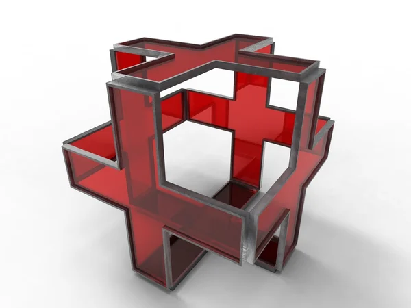 Червоний Хрест ізольовані — стокове фото