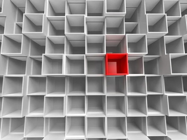 La caja roja única — Foto de Stock