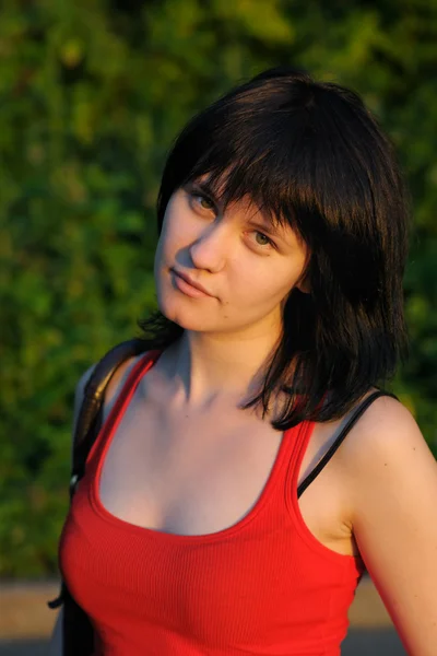 Sunset girl portrait — Stock Photo, Image