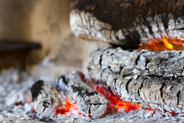 stock image Wooden camp fire