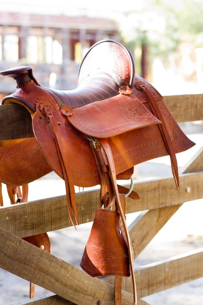 stock image Saddler brown horse mount
