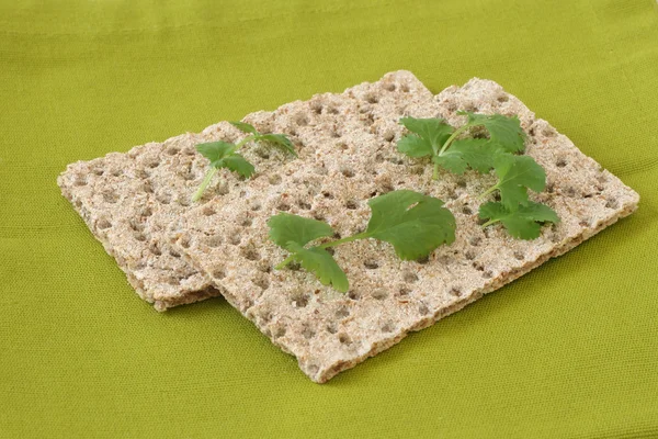 Crackers with parsley — Stock Photo, Image