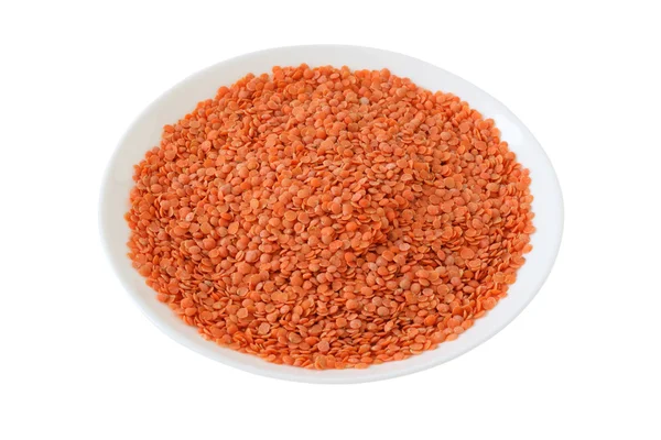 Dry lentil on a plate — Stock Photo, Image