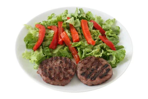 Hamburger con insalata — Foto Stock