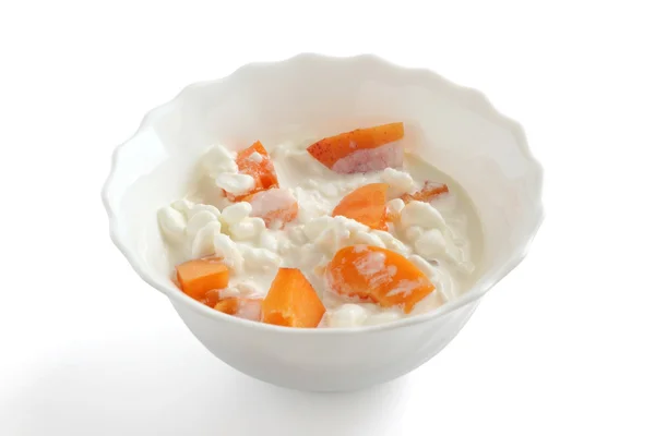Cottage cheese with apricot — Stock Photo, Image