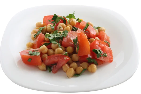 Salad chickpea with tomato — Stock Photo, Image