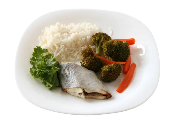 Boiled swordfish with rice — Stock Photo, Image