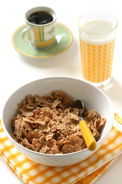 Cereals with coffee and milk — Stock Photo, Image