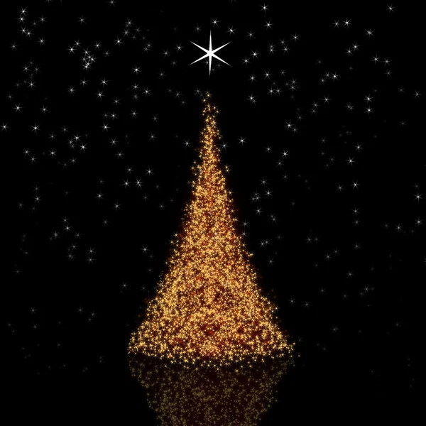황금빛 크리스마스 트리 — 스톡 사진