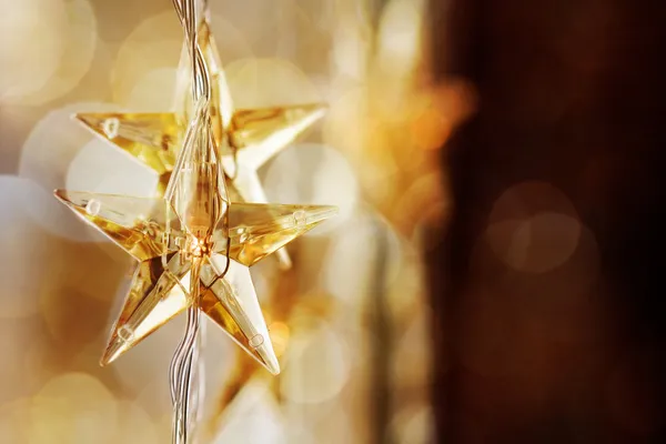 Golden Christmas stars — Stock Photo, Image
