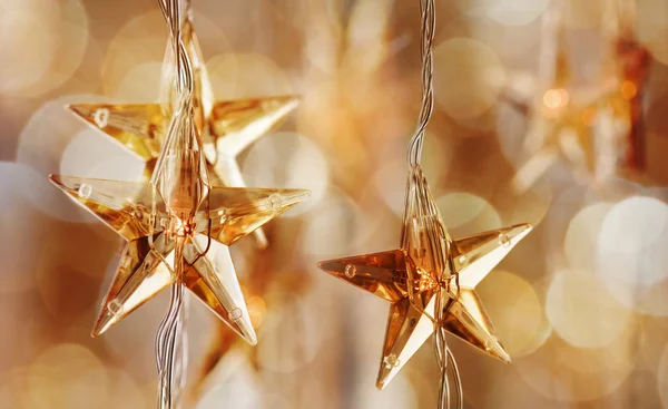 Estrellas doradas de Navidad —  Fotos de Stock