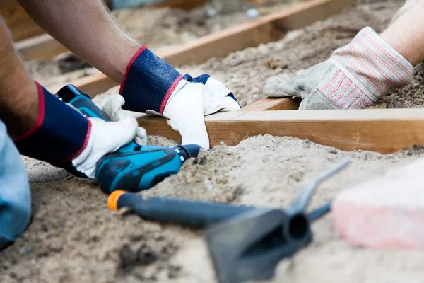 Building a patio — Stock Photo, Image