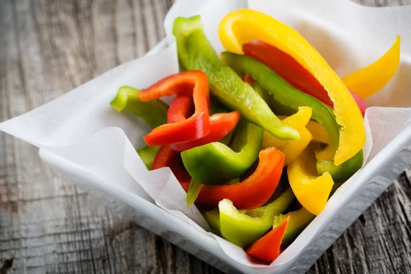 Sliced peppers — Stock Photo, Image