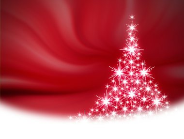 Red Christmas tree illustration clipart