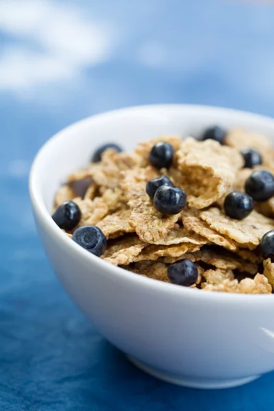 Breakfast cereal with blueberries — Stock Photo, Image