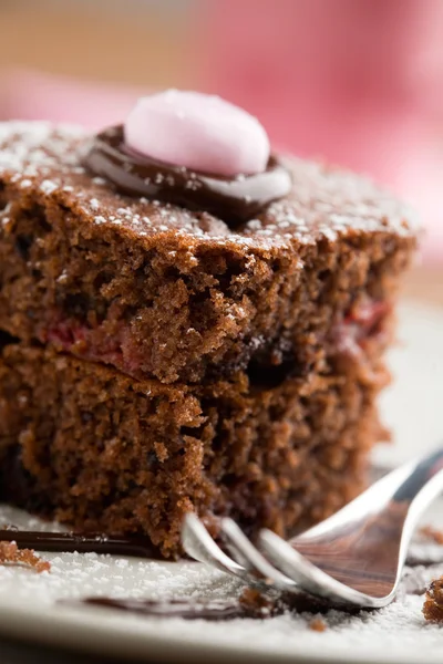 Tort truskawkowy czekolada — Zdjęcie stockowe