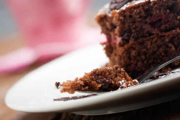 딸기 초콜릿 케이크 — 스톡 사진