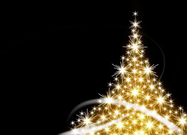 Zlatý vánoční stromek — Stock fotografie
