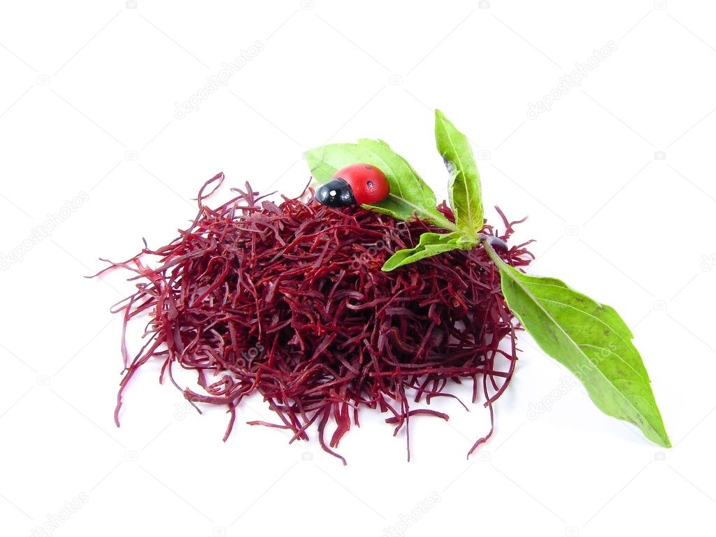 Saffron spice isolated over white background. — Stock Photo © Eillen