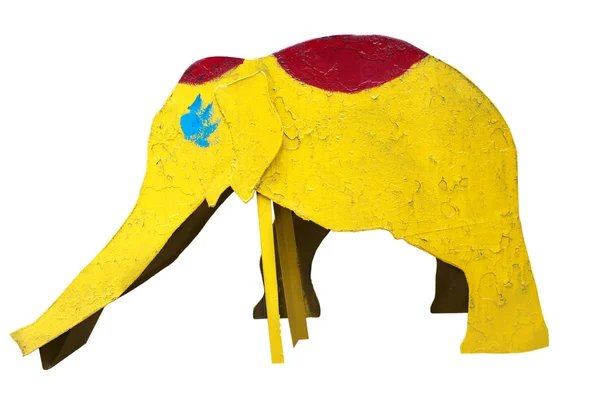 Izole eski sarı fil şeklinde slayt — Stok fotoğraf