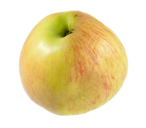Polovina vrásčitá a čerstvé jablko, izolované na bílém — Stock fotografie