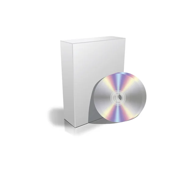 Perfekte Blankoschachtel mit DVD — Stockvektor