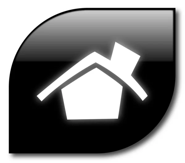Černý domovské znamení — Stock vektor