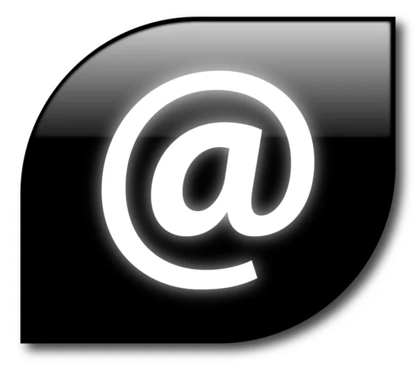 Vetor de sinal de e-mail preto — Vetor de Stock