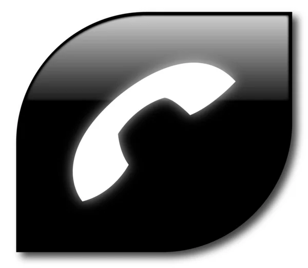 Schwarzer Telefonzeichenvektor — Stockvektor
