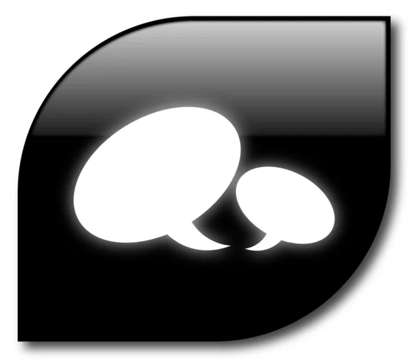 Negro botón de chat vector — Archivo Imágenes Vectoriales