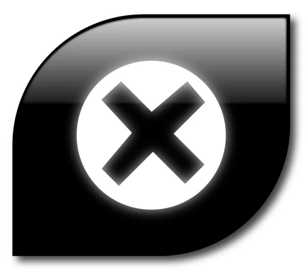 Vecteur de bouton de rejet noir — Image vectorielle