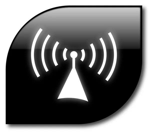 Vecteur de bouton de communication noir — Image vectorielle
