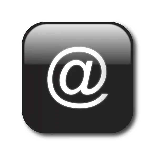 Vetor botão de e-mail preto — Vetor de Stock