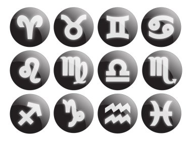 Black horoscope symbols clipart