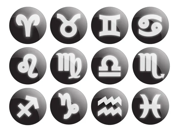 stock vector Black horoscope symbols